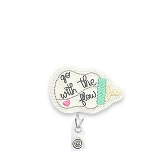 Bottle Service Badge Reel,  Newborn Badge Reel, NICU Badge Reel, Baby Bottle Badge Reel, Retractable Badge Reel, Badge Reel Topper (441)