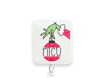 Christmas NICU Badge Reel, NICU Badge Reel, NICU Christmas Badge Reel, Nicu Nurse Badge Reel, Retractable Badge Reel, Badge Topper (502)