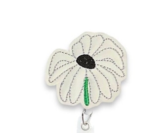 Wilted Daisy Badge Reel, Flower Badge Reel, Floral Badge Reel, Retractable Badge Reel, Badge Reel Topper