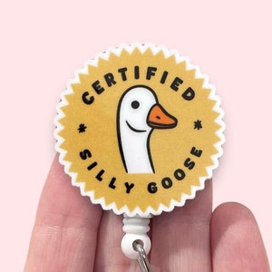 Silly Goose Badge Reel, Goose Badge Reel, ID Holder, Badge Clip, Badge Reel Topper