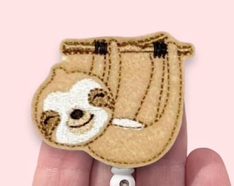 Sloth Badge Reel, ID Holder, Badge Clip, Badge Reel Topper (786)