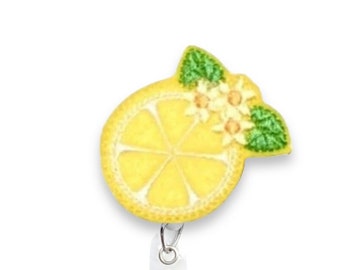 Lemon Badge Reel, Fruit Badge Reel, Retractable Badge Reel, Badge Reel Topper (426)