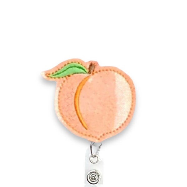 Peach Badge Reel, Fruit Badge Reel, Retractable Badge Reel, Badge Reel Topper (936)