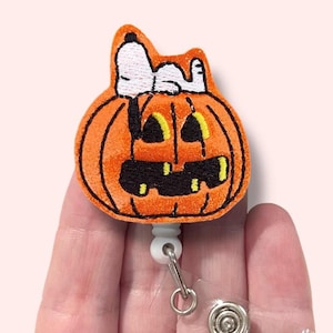 Halloween Dog Badge Reel, Halloween Badge Reel, ID Holder, Badge Clip, Badge Reel Topper (1460)