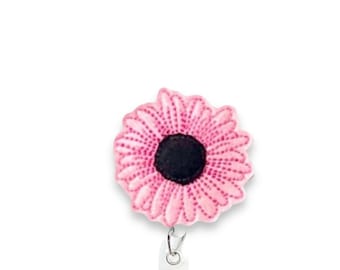 Gerbera Daisy Badge Reel, Flower Badge Reel, Retractable Badge Reel, Badge Reel Topper  (736)