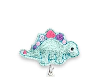 Dinosaur Badge Reel, Stegosaurus Badge Reel, Retractable Badge Reel, Badge Reel Topper (352)