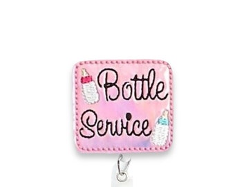 Bottle Service Badge Reel, Newborn Nurse Badge Reel, NICU Badge Reel, Baby Bottle Badge Reel, Retractable Badge Reel (1110)