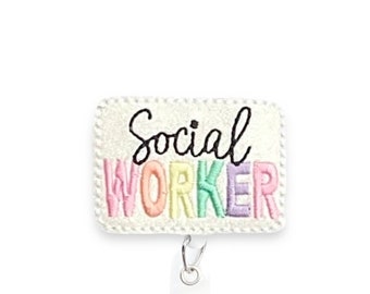 Social Worker Badge Reel, Social Work Badge Reel, Retractable Badge Reel, Badge Reel Topper (1105)