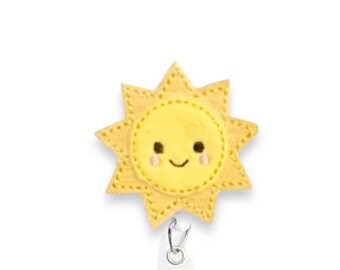 Sun Badge Reel, Sunshine Badge Reel, Sunny Badge Reel, Retractable Badge Reel, Badge Reel Topper (132)