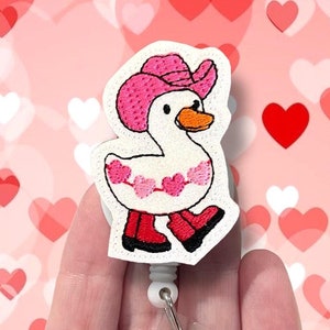Valentines Badge Reel, Silly Goose Badge Reel, Valentines Goose Badge Reel, ID Holder, Badge Clip, Badge Reel Topper (844)