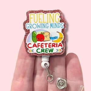 Lunch Lady Badge Reel, Cafeteria Crew Badge Reel, ID Holder, Badge Clip
