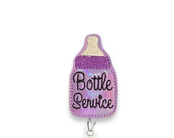 Bottle Service Badge Reel,  Newborn Badge Reel, NICU Badge Reel, Baby Bottle Badge Reel, Retractable Badge Reel, Badge Reel Topper