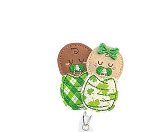 Labor And Delivery St Patricks Day Badge Reel, Newborn Badge Reel, Neonatal Badge Reel, NICU Badge Reel (844)