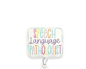 Speech Language Pathologist Badge Reel, SLP Badge Reel, Speech Badge Reel, Retractable Badge Reel, Badge Reel Topper (1137)