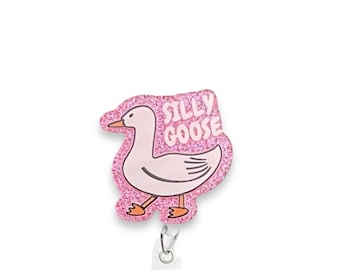 Silly Goose Badge Reel, Funny Goose Badge Reel, Goose Badge Reel, Retractable Badge Reel, Badge Reel Topper