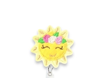 Sun Badge Reel, Sunshine Badge Reel, Summer Badge Reel, Retractable Badge Reel, Badge Reel Topper(191)