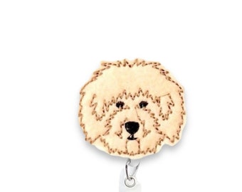 Goldendoddle Badge Reel, Dog Badge Reel, Retractable Badge Reel, Badge Reel Topper  (732)