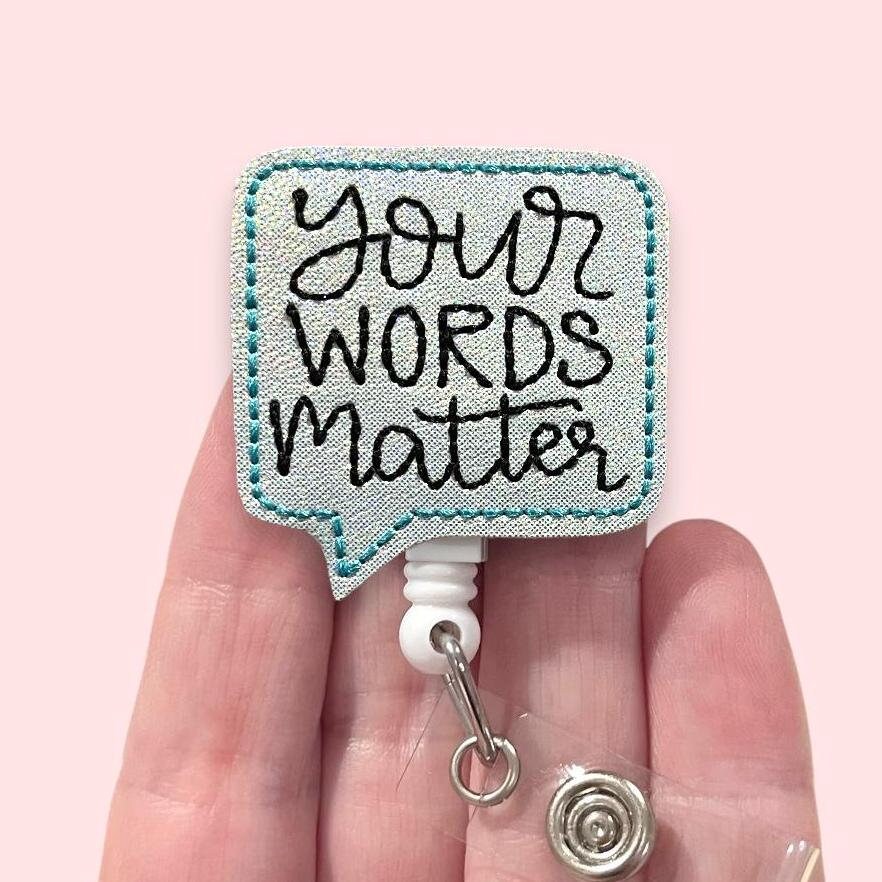 Bobine pour badge Your Words Matter, bobine pour badge pour orthophoniste, bobine pour badge orthophoniste, bobine pour badge vocal, support pour carte d'identité, clip pour badge, surmatelas pour bobine de badge (649