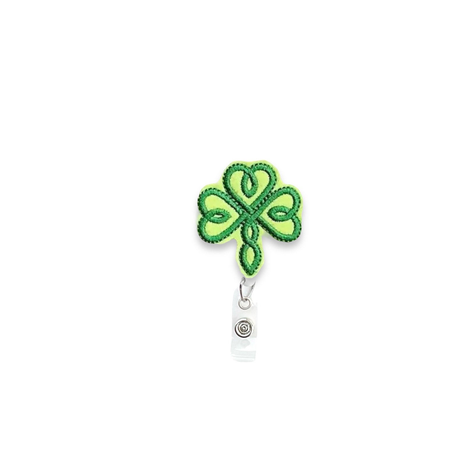 St Patricks Day Badge Reel, Shamrock Celtic Knot Badge Reel