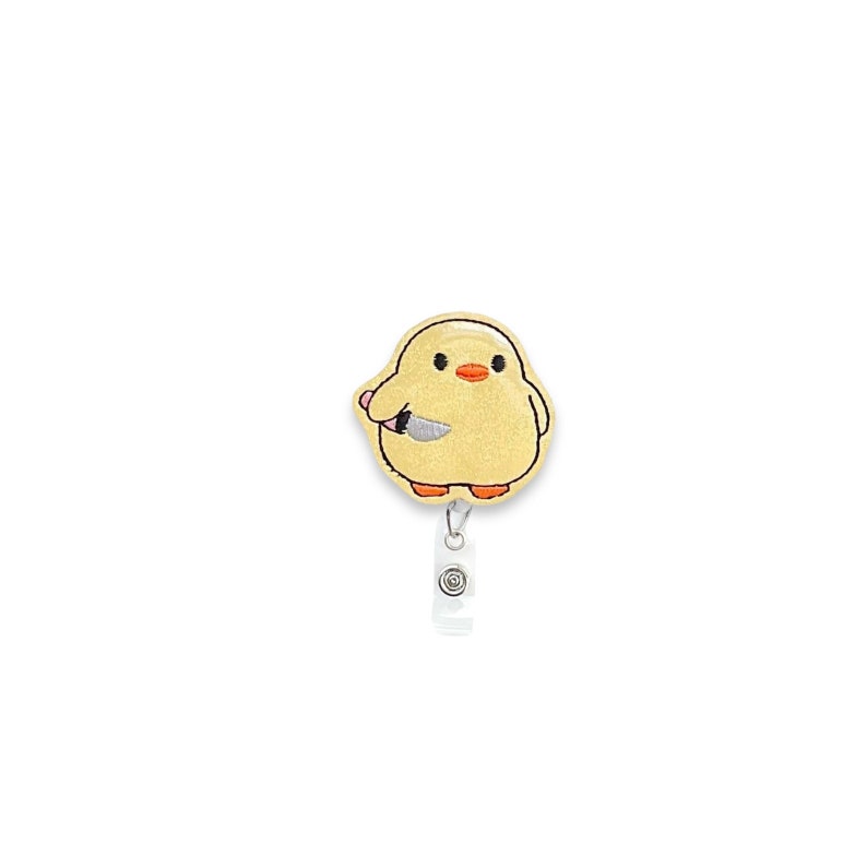 Naughty Duck Badge Reel, Duck Badge Reel, Bad Duck Badge Reel, Badge Reel Topper, Retractable Badge Reel 1227 image 1