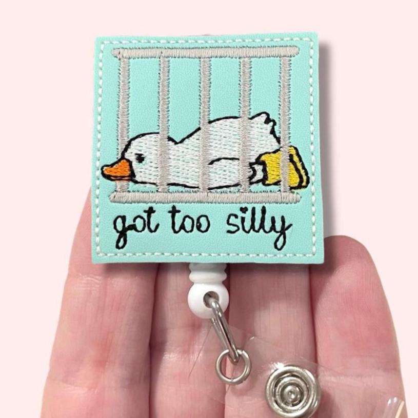 Got Too Silly Goose Badge Reel, Silly Goose Badge Reel, ID Holder, Badge Clip, Badge Reel Topper