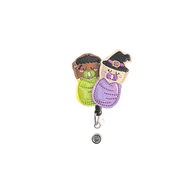 Halloween Swaddled Babies Badge Reel, Halloween Labor Delivery Badge Reel, Badge Reel Topper, Halloween Badge Reel, Halloween Pediatric150 image 1