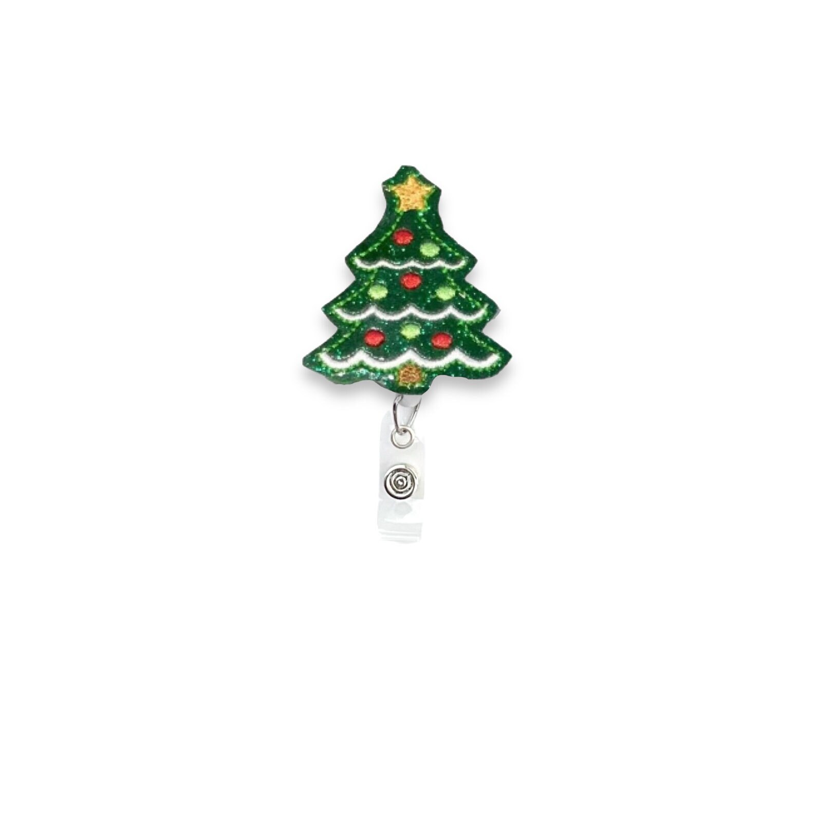 Christmas Tree Badge Reel, Christmas Badge Reel, Retractable Badge