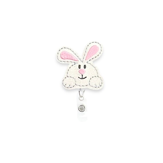 Easter Bunny Rabbit Badge Reel, Easter Badge Reel, Bunny Badge Reel,  Retractable Badge Reel, Badge Reel Topper (1172)