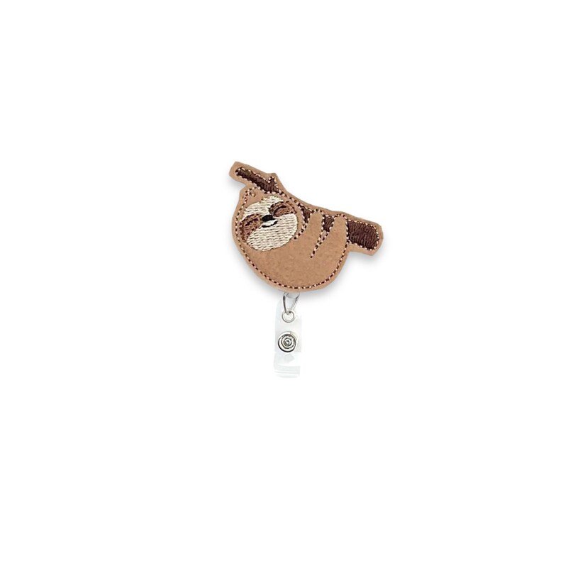 Sloth Badge Reel, Retractable Badge Reel, Badge Reel Topper 1166 image 1