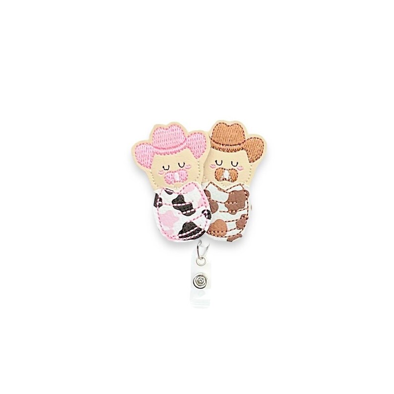 Cowboy Babies Badge Reel, Western Babies Badge Reel, Labor and Delivery Badge Reel, Swaddled Babies Badge Reel, NICU Badge Reel 81 image 1