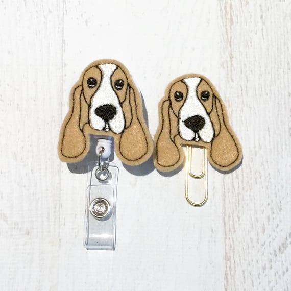 Basset Hound Dog Breed Heart Lanyard Retractable Reel Badge ID Card Holder