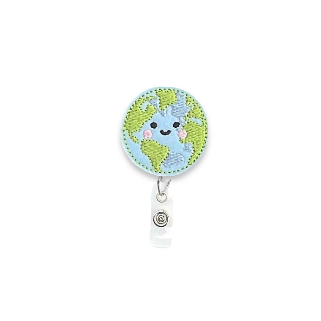 Earth Badge Reel, Planet Badge Reel, World Badge Reel, Retractable