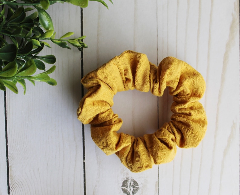 Mustard Yellow Sage Green Spring Floral Scrunchies Etsy
