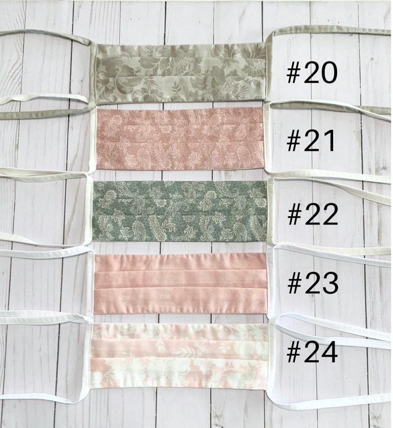 Tie Back Face Masks  Adjustable Face Covering  Washable Face image 3