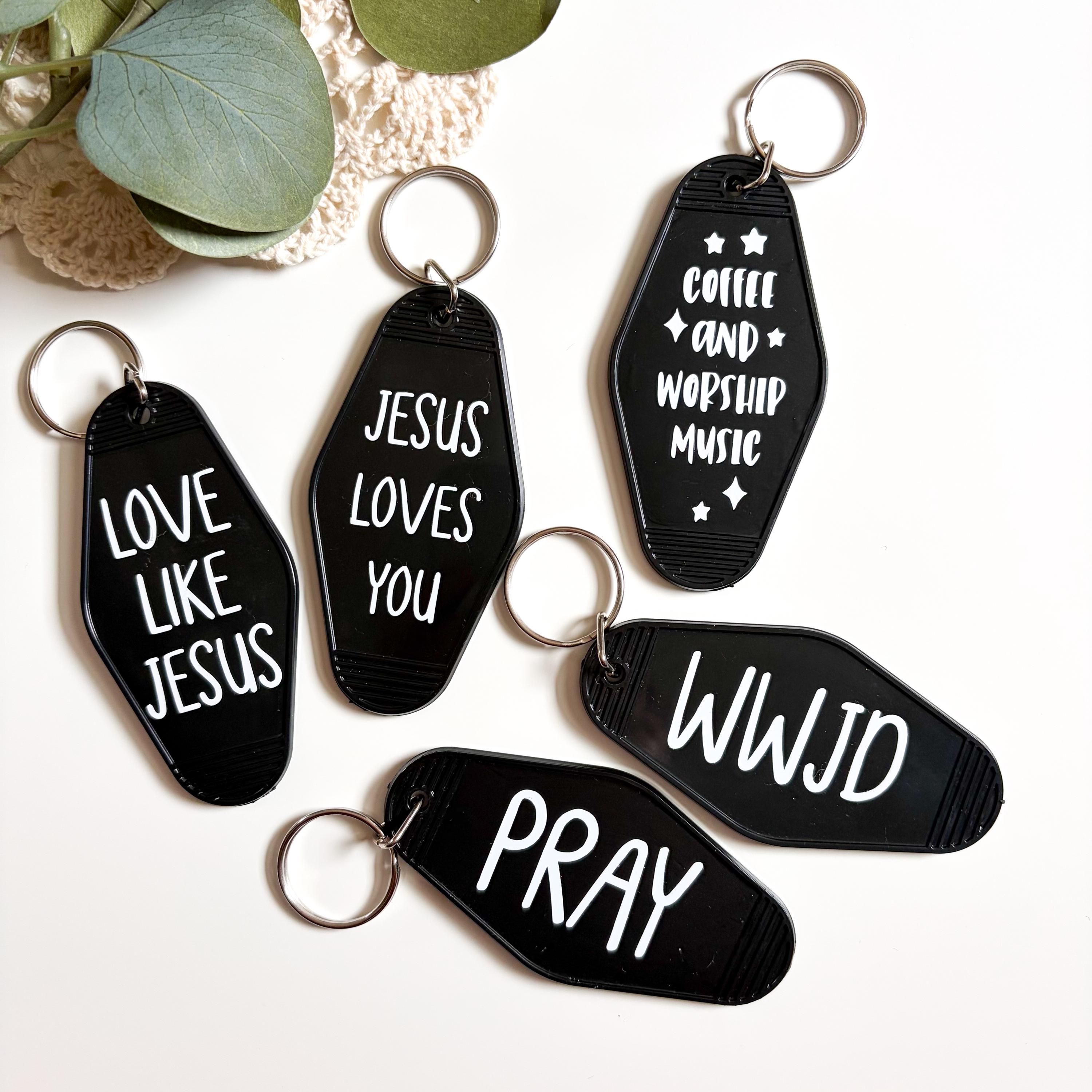 3dRose What Would Jesus Do Keychain Set - 2 Pack, High Gloss Plastic, Double-Sided Print (2.375" X 2.375") - View #5