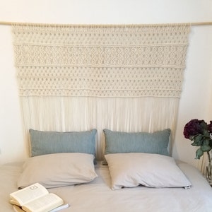 macrame wall hanging, wedding backdrop, bohemian curtains, boho home decor bedroom headboard image 6