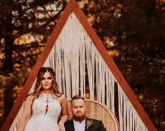 Boho Macrame Backdrop Curtain - Triangle Wedding Arch
