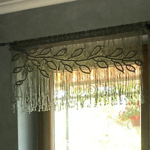 short valance cafe curtain macrame kitchen door curtain, customised window hanging