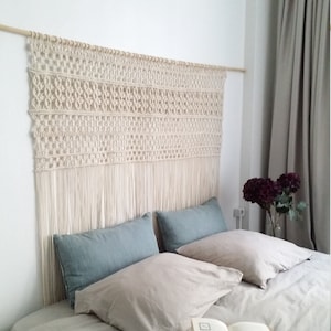 macrame wall hanging, wedding backdrop, bohemian curtains, boho home decor bedroom headboard image 1