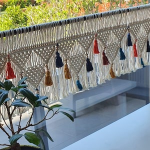 Macrame Valance, boho window curtain, wall hanging
