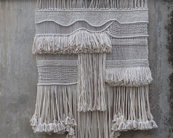 Large Macrame Wall Hanging: Boho Woven Tapestry, Living Room Decor (36x55 inch)