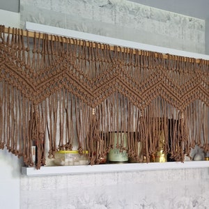 Window valance Macrame decor, boho curtain