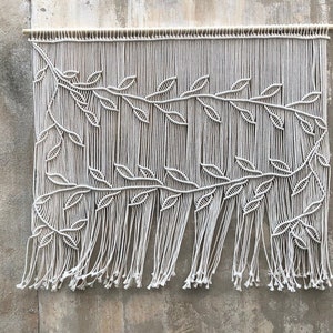 Macrame valance, macrame wall hanging, window treatment