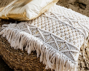 Funda de almohada de macramé, cojín, estilo bohemio, decoración del hogar bohemia