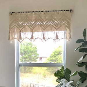 Window valance Macrame decor, boho curtain