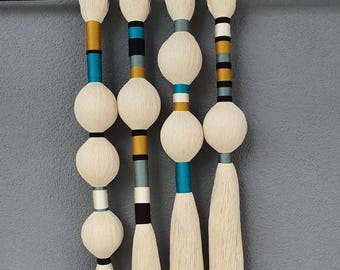 Blue Fiber Wall Hanging: Custom Color Woven Wall Decor