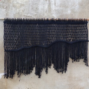 Black Macrame Large Wall Hanging, headboard