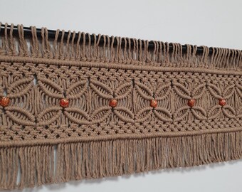 Cenefa marrón latte – cortina corta para ventana de cocina de 25 cm de altura.