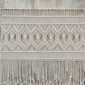 King size headboard, Large macrame wall hanging, Bohemian home decor, curtain, window valance