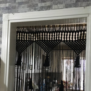 Macrame Door Curtain, beaded door decor, Boho Entryway Hanging